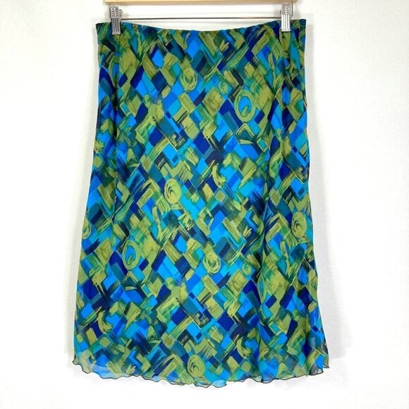 🔥 3/$15 🔥 Clio Vintage 90's Geometric Pattern Pull On Skirt Size Large - Picture 4 of 7